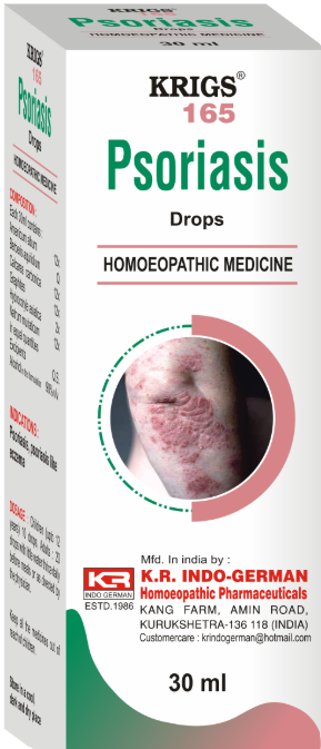 Krigs 165 - Homeopathic remedy for psoriasis vulgaris and eczema with Arsenicum Album, Berberis Aquifolium, and more.