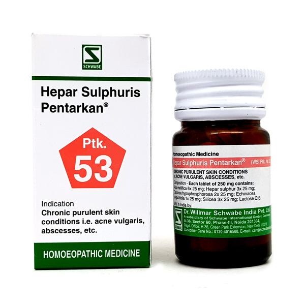 Schwabe Hepar Sulphuris Pentarkan PTK 53 – Homeopathic Skin Infection Treatment