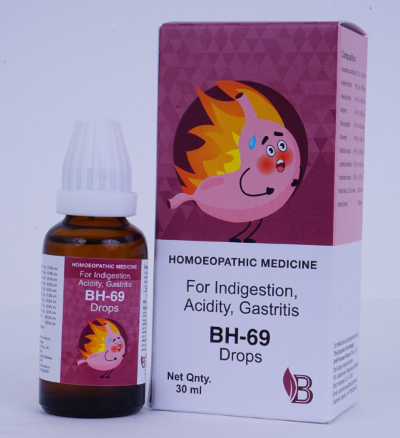 BHVP BH-69 DROPS – Natural Homeopathic Solution for Gastritis, Acidity & Stomach Discomfort