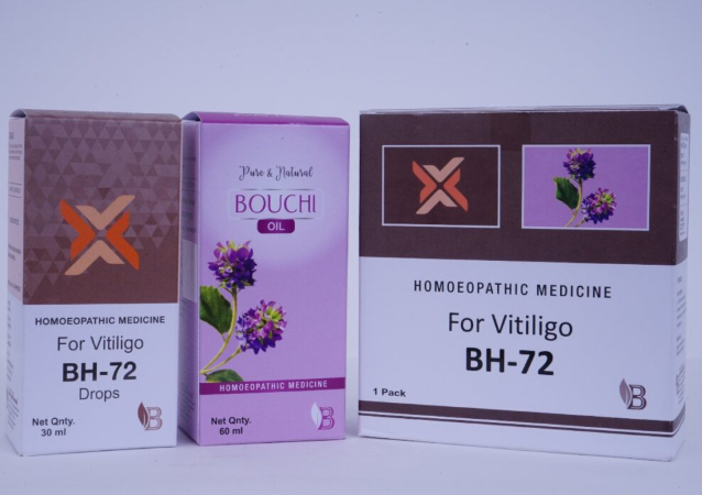 BHVP BH-72 KIT for Vitiligo – Natural Homeopathic Drops and Bouchi Oil for Pigmentation