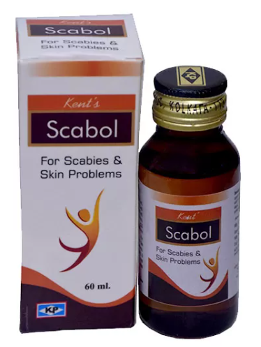 Kent Scabol Oil 60ml for scabies, itching, ringworms, boils & skin infections