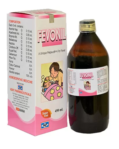 Kent Fevonil Syrup 450ML – Homeopathic medicine for fever, flu, and body pain relief