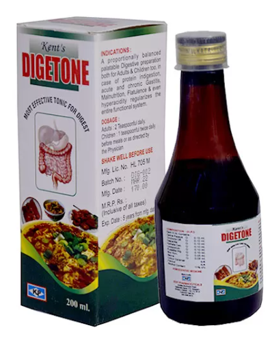 Kent Digetone Syrup 200ML – Natural digestive tonic for gas, acidity, and malnutrition