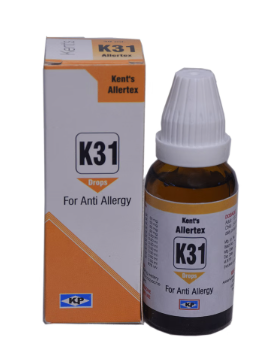 Kent Allertex K31 homeopathic drops for cold, cough, allergy, and respiratory health