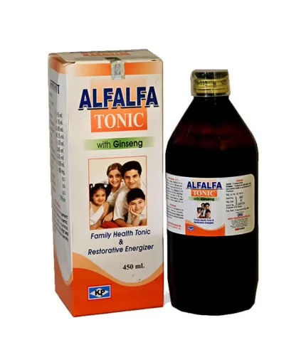 Kent ALFALFA tonic bottle with natural ingredients