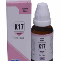 Kent Pilex K17 homeopathic tablets for bleeding piles, fissures, and anal pain relief