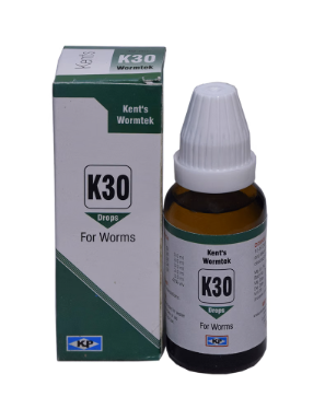 Kent Wormtek K30 homeopathic tablets for treating roundworms and threadworms naturally