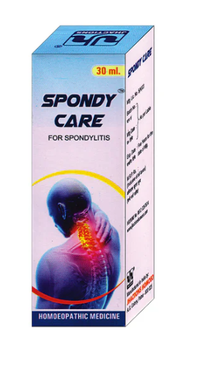 Bottle of Jhactions SPONDY CARE homeopathic medicine for spondylitis pain relief
