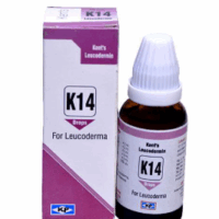 Kent Leucodermin K14 homeopathic tablets for white spots, leucoderma, and skin pigmentation
