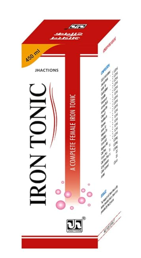 Jhactions Iron Tonic – Herbal Supplement Bottle for Women's Health Support