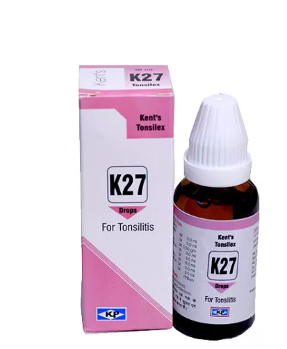 Kent Tonsilex k27 bottle front view – Homeopathic medicine for tonsil & throat pain relief