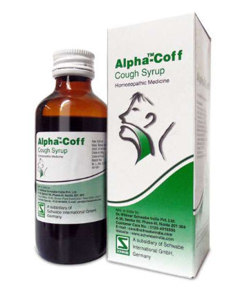 Alpha-Coff Cough Syrup homeopathic syrup for dry cough, mucus congestion, and throat irritation