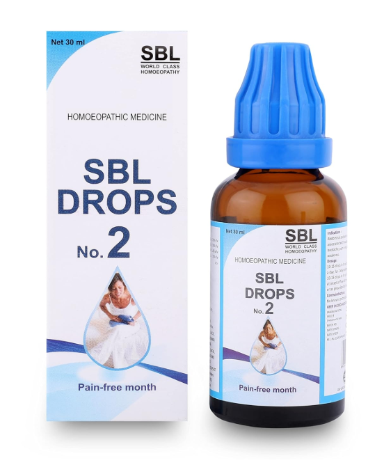 SBL Drops No. 2 – Homeopathic Remedy for Menstrual Pain and Cramps