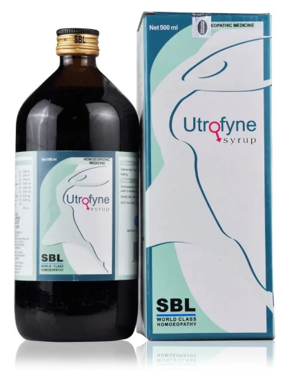 SBL Utrofyne Syrup bottle – Homeopathic remedy for menstrual irregularities