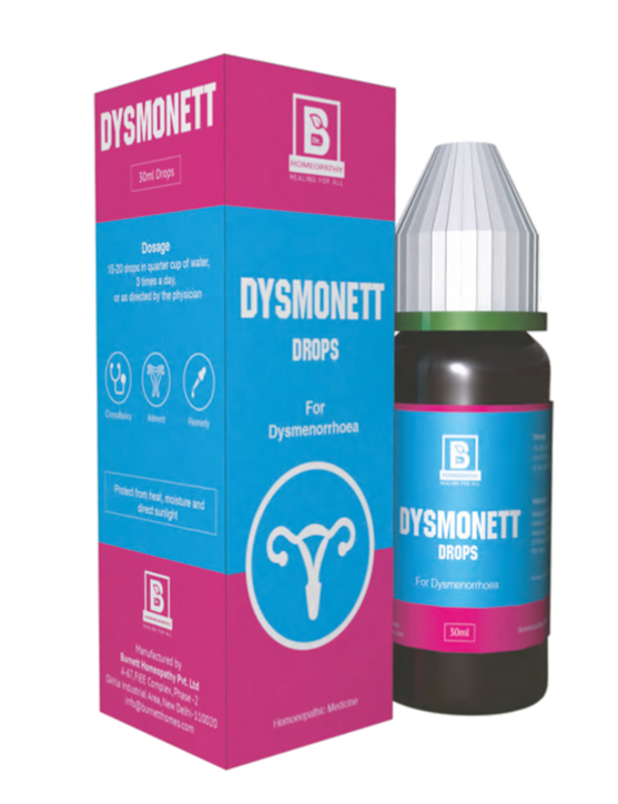Burnett Dysmonett Drops homeopathic formula for menstrual discomfort and energy support