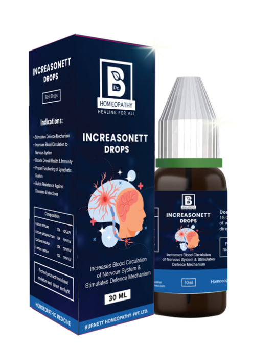 Burnett Increasonett Drops – Homeopathic immunity booster for fatigue, infection resistance, and recovery