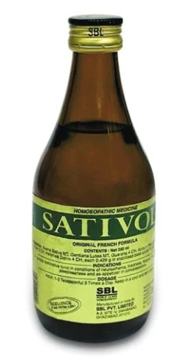 SBL Sativol Tonic bottle – Homeopathic remedy for nervousness, fatigue, and sleep support