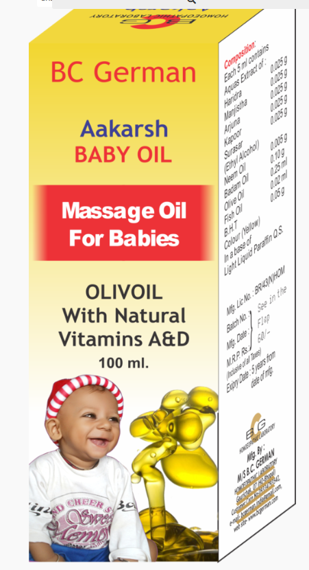 BC German Aakarsh Baby Oil – Ayurvedic baby massage oil for healthy growth