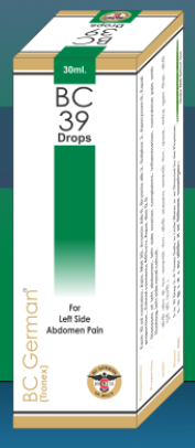 BC German BC 39 Drops Homeopathic Medicine Bottle for Left Abdominal and Ovarian Pain