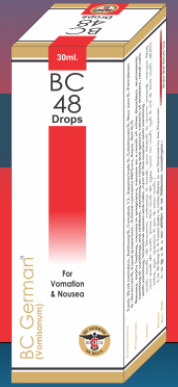 BC German BC 48 Drops Homeopathic Medicine Bottle for Nausea and Vomiting