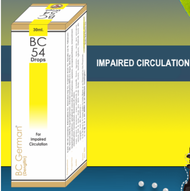 BC German BC 54 Drops Homeopathic Medicine Bottle for Circulation and Nerve Disorders