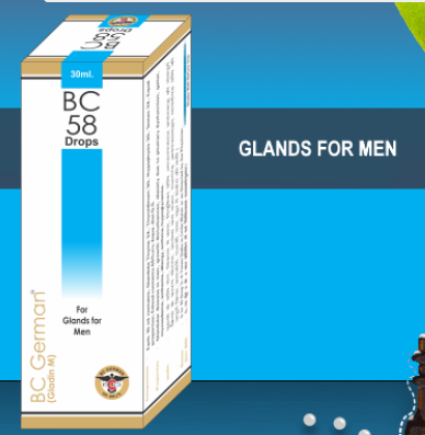 BC German BC 58 Drops for male glandular disorders, thyroid support, and hormonal balance