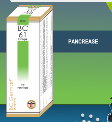 BC German BC 61 Drops for pancreatic inflammation, abdominal pain, and digestive health