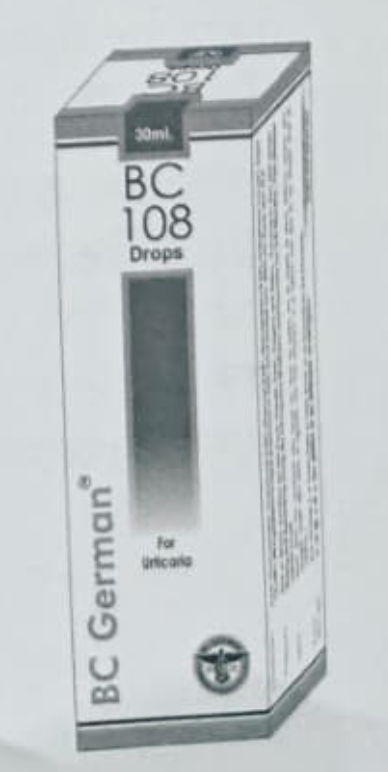BC German BC-108 Drops bottle – homeopathic medicine for vertigo, dizziness, and balance problems