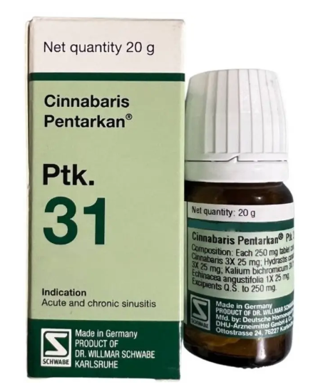 Dr Willmar Schwabe Germany Cinnabaris Pentarkan Ptk. 31 Tablet – 20 gm pack