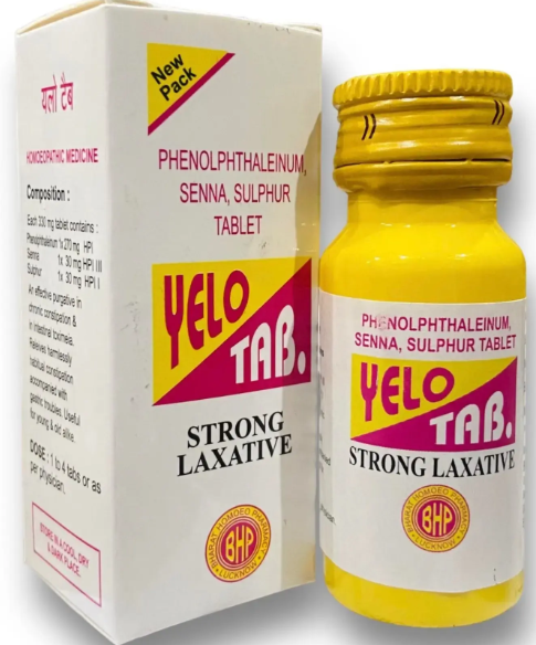BHP Yelo Tab Strong Laxative – Natural Homeopathic Remedy for Constipation Relief