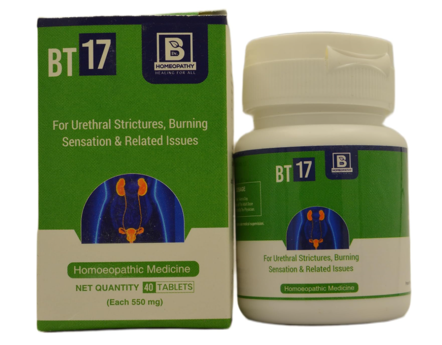 Image Alt Text: Burnett BT17 tablets for urethral strictures and urinary relief