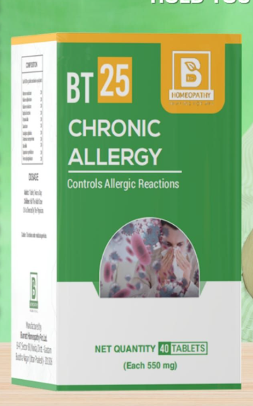 Image Alt Text: Burnett BT 25 Tablet for chronic skin and respiratory allergies