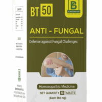Burnett BT 50 homeopathic medicine bottle and packaging