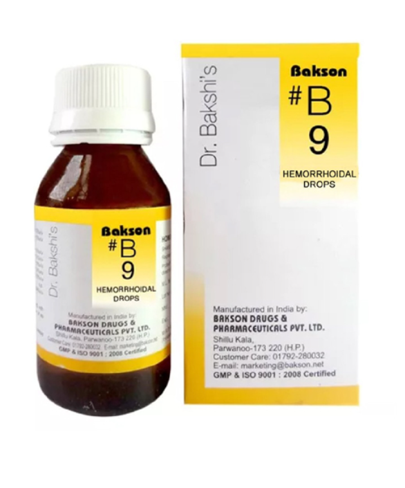 Bakson B9 Hemorrhoids Drops – Natural Homeopathic Treatment for Piles and Anal Fissures