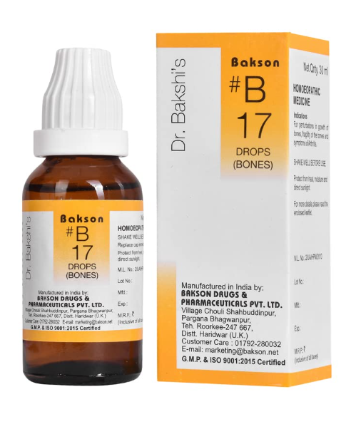 Bakson B17 Bones Drops – Natural Homoeopathic Solution for Bone Strength and Joint Pain Relief