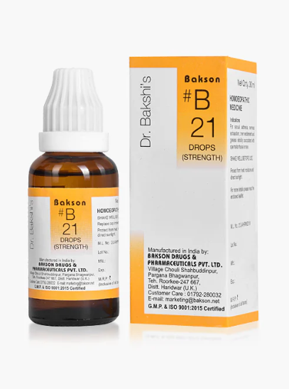 Bakson B21 Strength Drops bottle – Homeopathic tonic for male vitality and sexual wellness