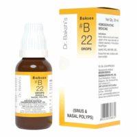 Bakson B22 Sinus Drops bottle – Homeopathic remedy for sinusitis, sneezing, and nasal congestion