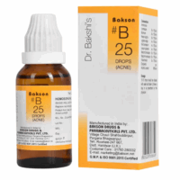 Bakson B25 Acne Drops bottle with natural homeopathic ingredients for acne treatment