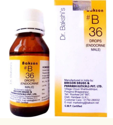 Bakson B36 Endocrine Male Drops – Homeopathic solution for hormonal balance in men