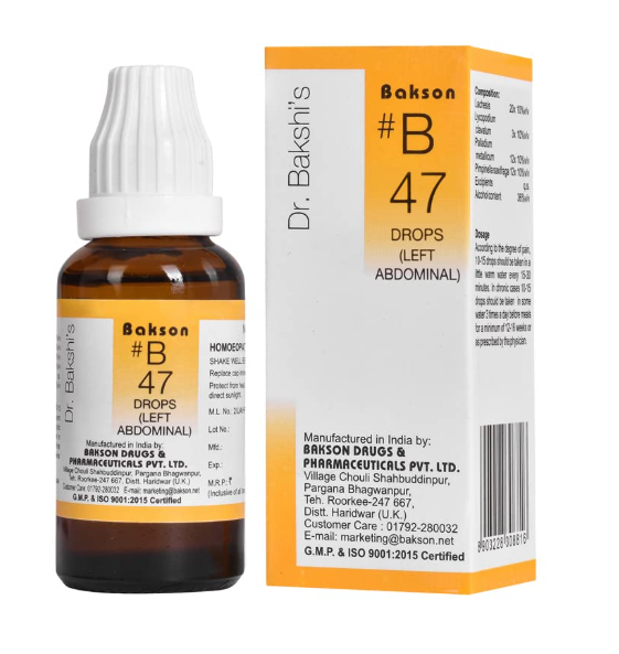 Bakson B47 Left Abdominal Drops – Natural Relief for Left Abdominal Pain