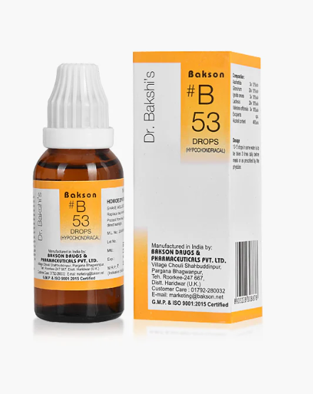 Bakson B53 Hypochondriacal Drops bottle for anxiety and emotional balance