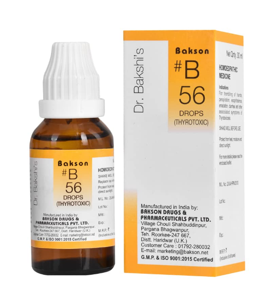 Bakson B56 Thyrotoxic Drops – Homeopathic Treatment for Hyperthyroidism