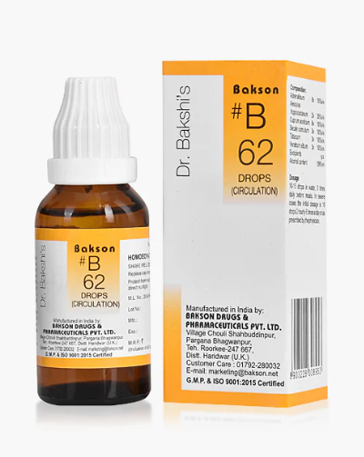 Bakson B62 Circulation Drops Bottle – Homeopathic Remedy for Blood Flow and Circulatory Support