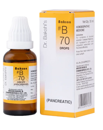 Bakson B70 Pancreatic Drops Bottle – Homeopathic Pancreatic Health Support