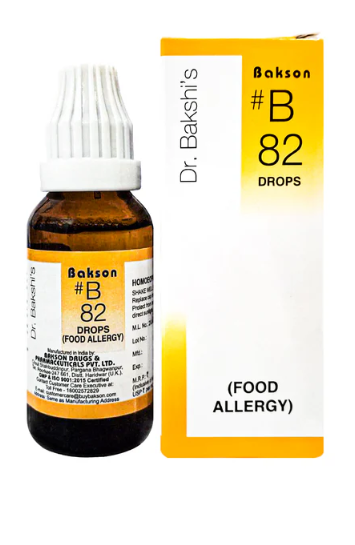 Bakson B82 Food Allergy Drops Bottle – Homeopathic Remedy for Mild Food Reactions
