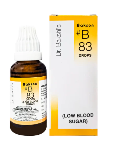 Bakson B83 Low Blood Sugar Drops Bottle – Homeopathic Remedy for Hypoglycemia and Energy Balance