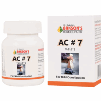 Bakson AC#7 homeopathic tablets for constipation and piles relief