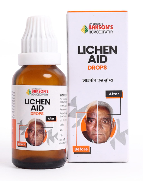 Image ALT Text: Bakson Lichen Aid Homeopathic Drops for Lichen Planus Relief