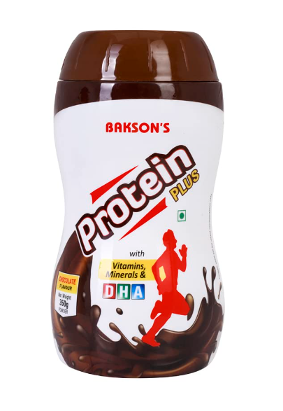 Bakson Protein Plus chocolate protein powder with vitamins and minerals