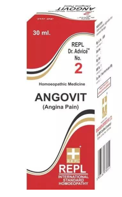 REPL Dr. Advice No.2 Angovit Drops homeopathic medicine for chest pain and palpitation